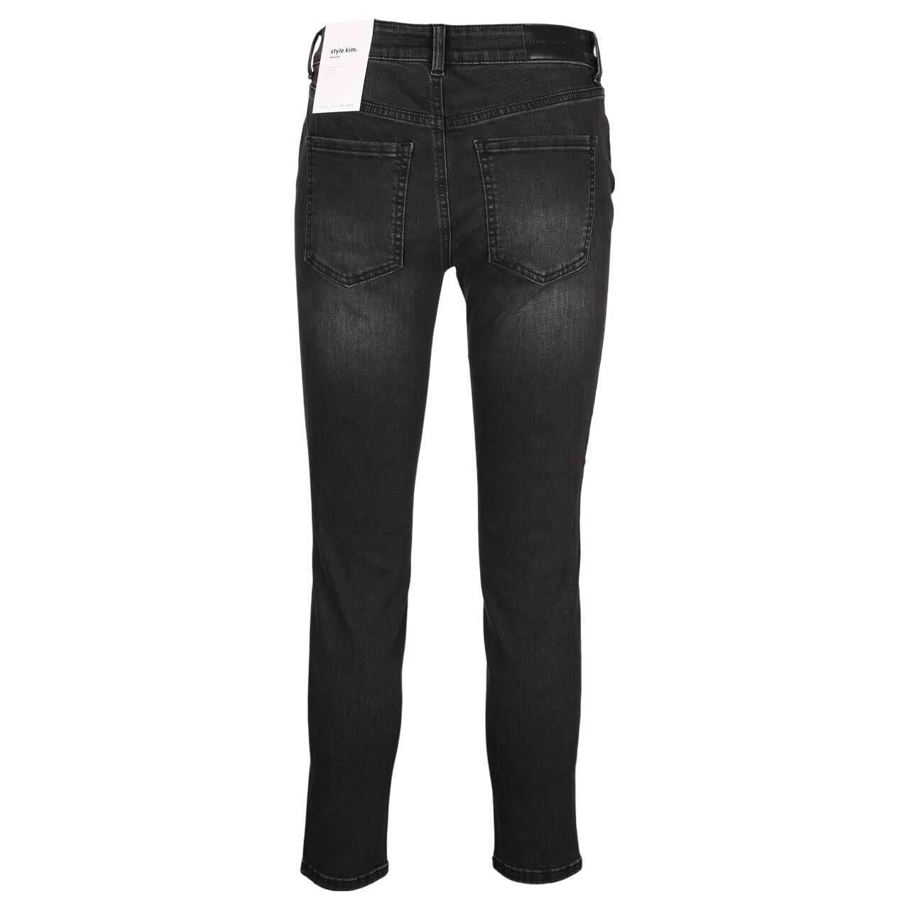 Damen Ankle Jeans Kim von Street One Studio in Schwarz verwaschen, Rückansicht