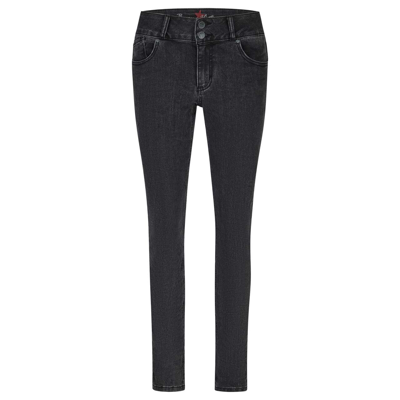 Damenjeans Tummyless Stretch Denim von Buena Vista in Schwarz verwaschen, Vorderansicht