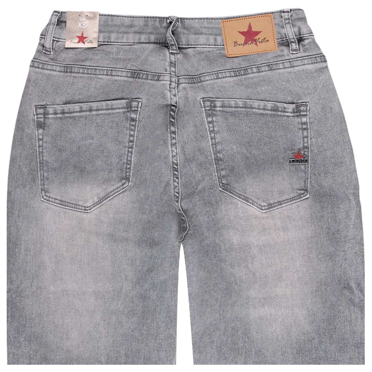 Damenjeans Wide Leg Stretch Denim von Buena Vista in Grau angewaschen, detaillierte Rückansicht