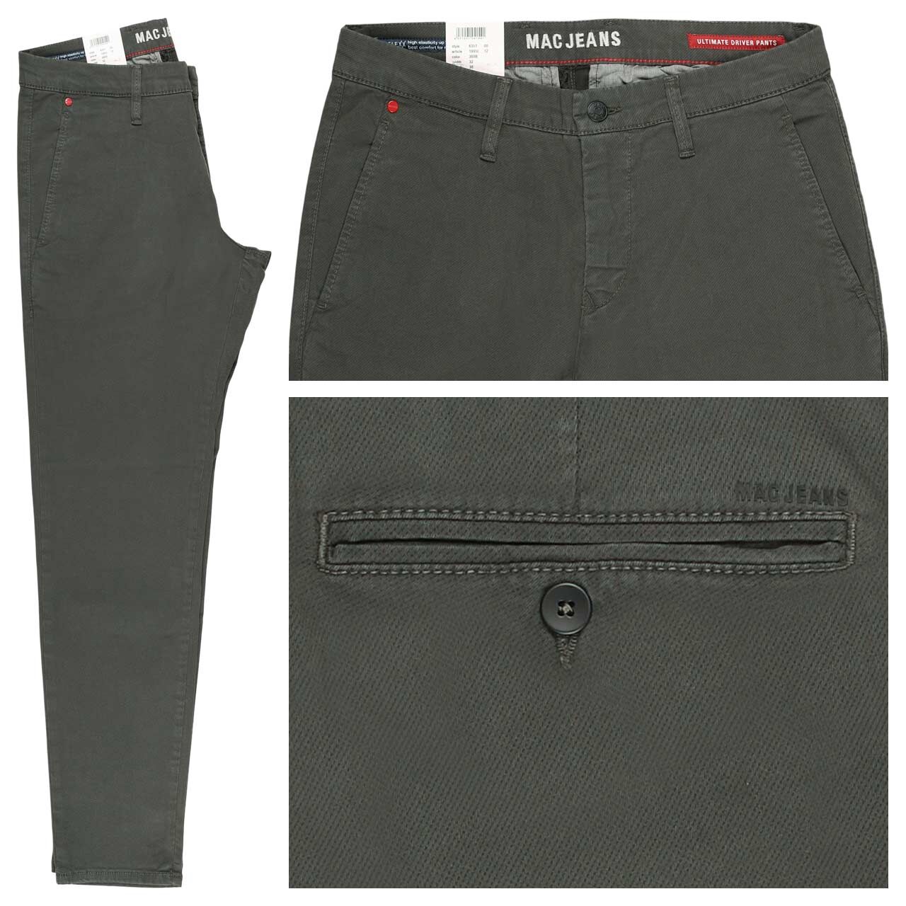 MAC Flexx Driver Pants Chino Baumwollhose fir green printed