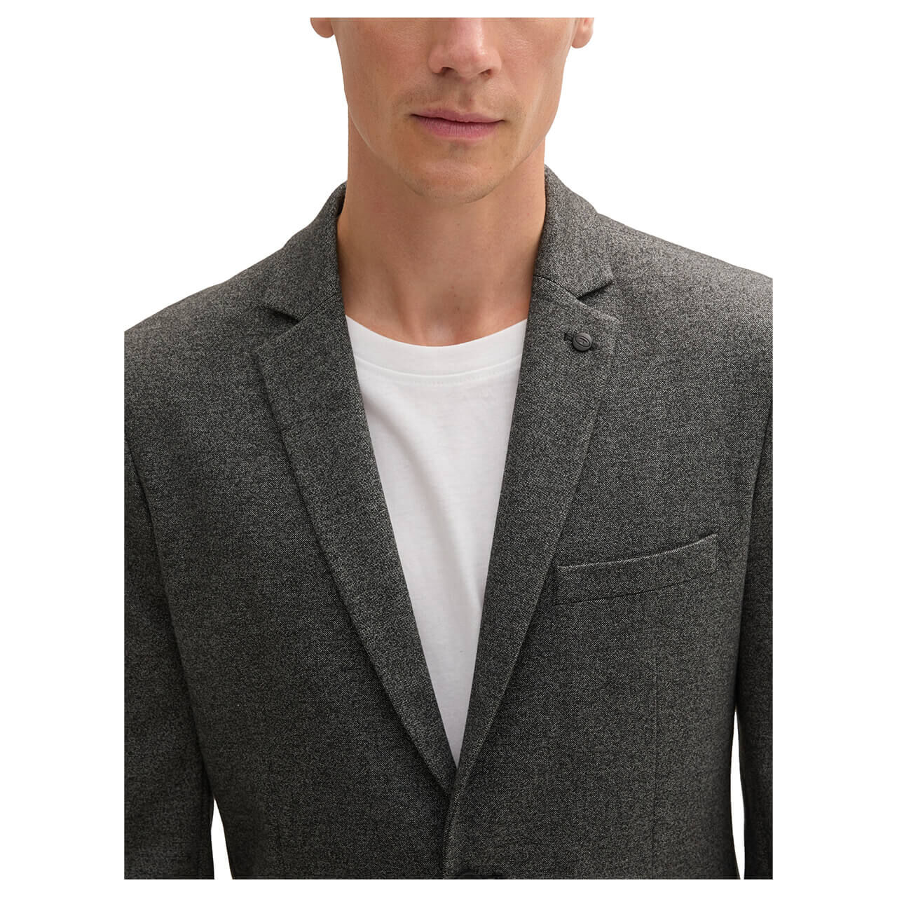 Tom Tailor Herren Sakko Piqué Blazer black white salt and pepper