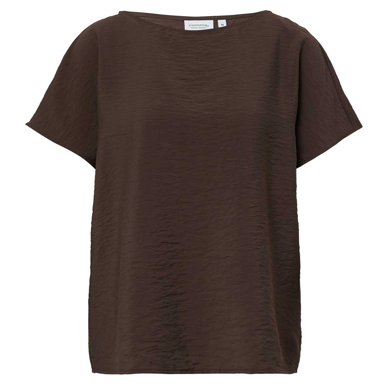 Damen Kurzarm Bluse von Comma in Braun mit der Farbnummer 8952, Vorderansicht