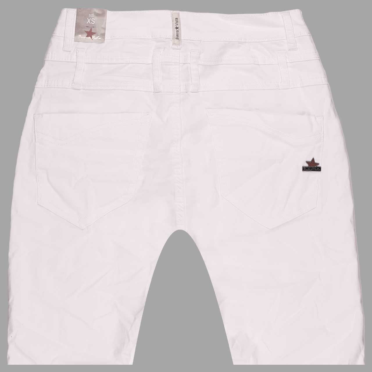 Stretch Twill Ankle Baumwollhose Florida-Z Cropped von Buena Vista in Weiß, Rückansicht