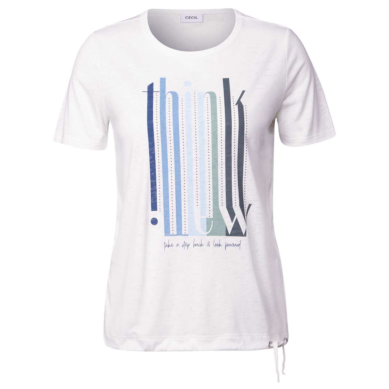Cecil Damen T-Shirt Burn Out vanilla white