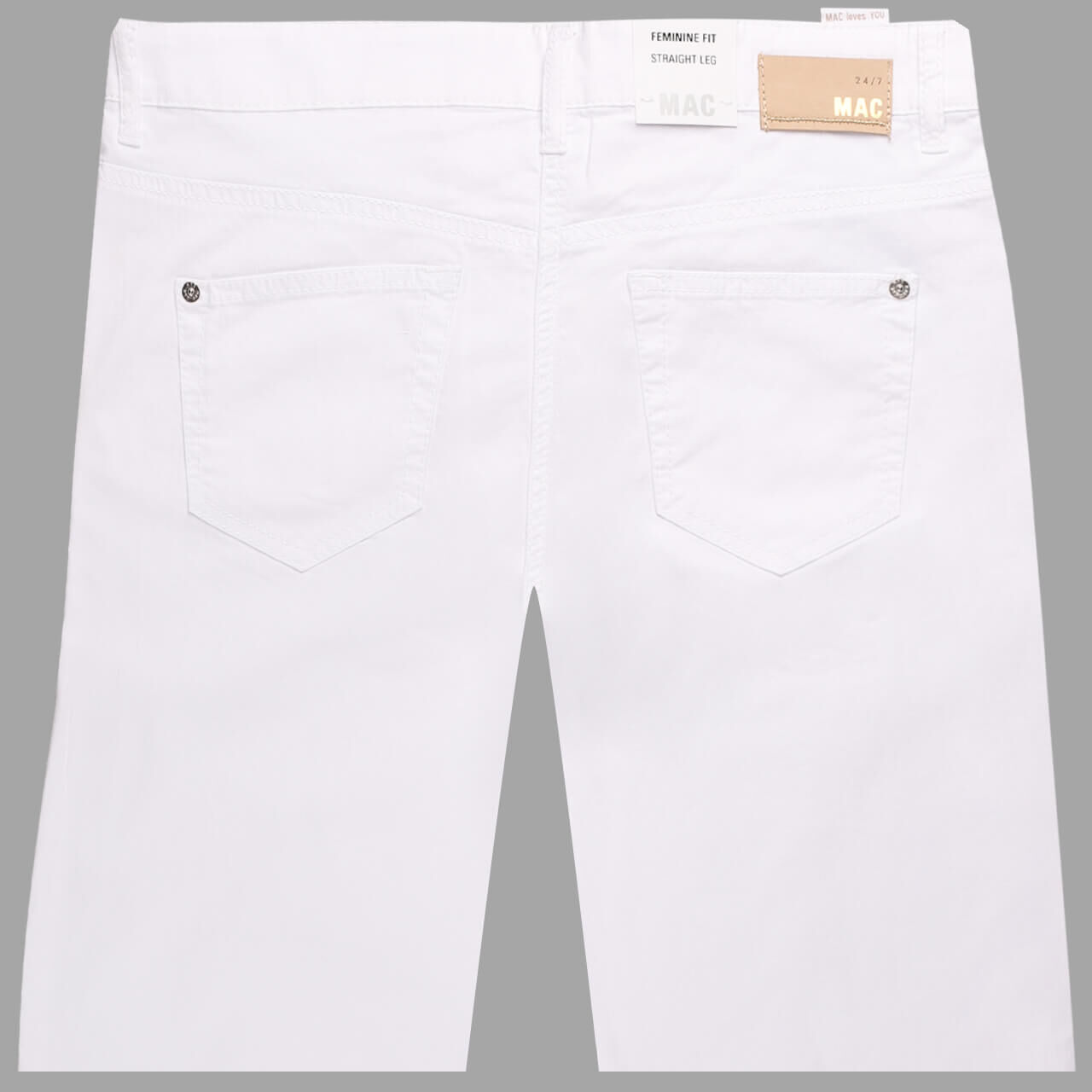 Damen Baumwollhose Stella von MAC in Weiß, Rückansicht