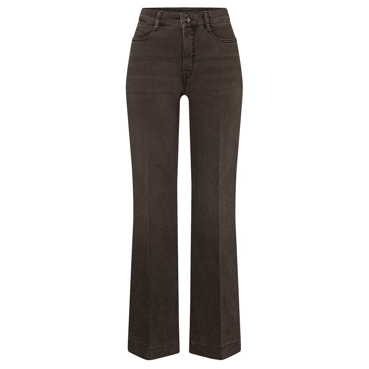 Stretch Damenjeans Wide von MAC in Dunkelbraun, Vorderansicht