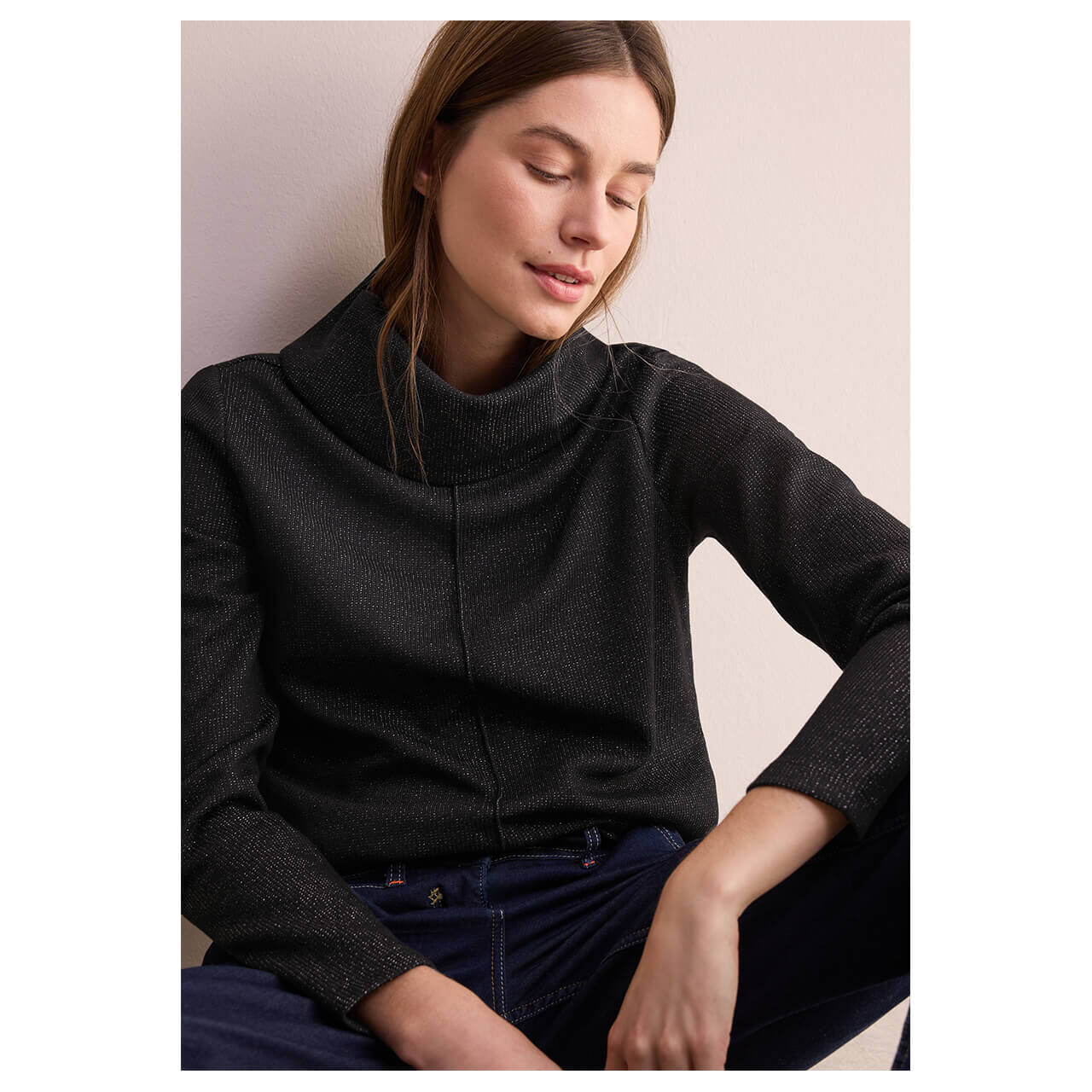 Cecil Damen Shirt Glitter Rib Schwarz kaufen 14500