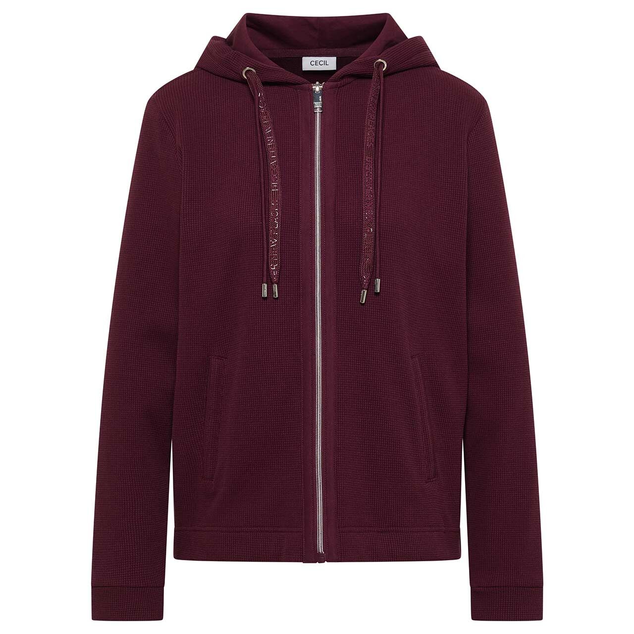 Cecil Damen Hoodie Shirtjacke Solid sweet grape red