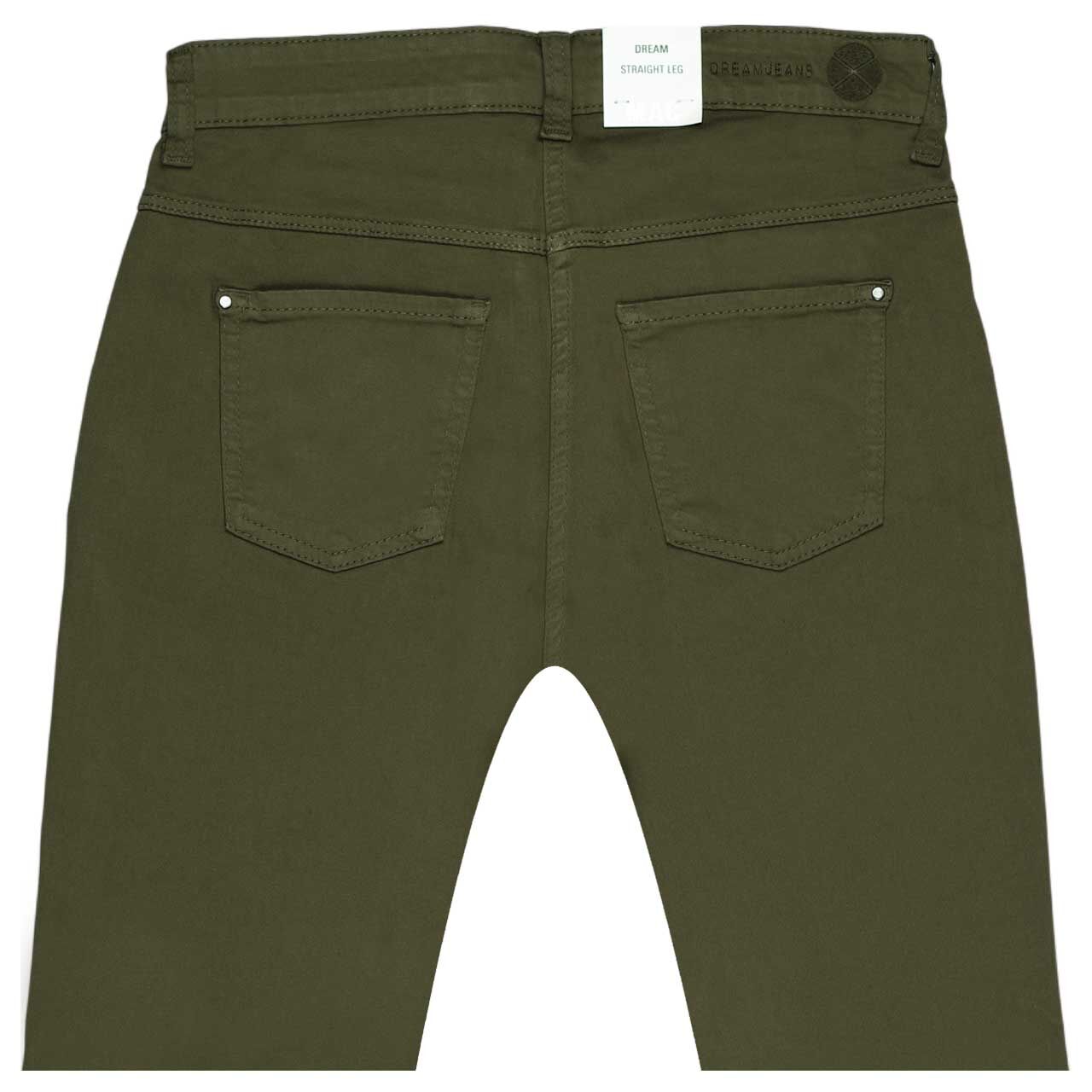 Damenjeans Dream von MAC in Olivgrün, detaillierte Rückansicht