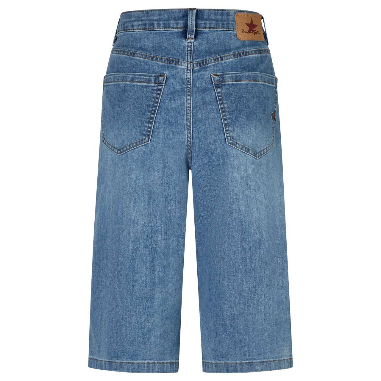 Damenjeans Bermuda Stretch Denim von Buena Vista in Blau angewaschen, Rückansicht
