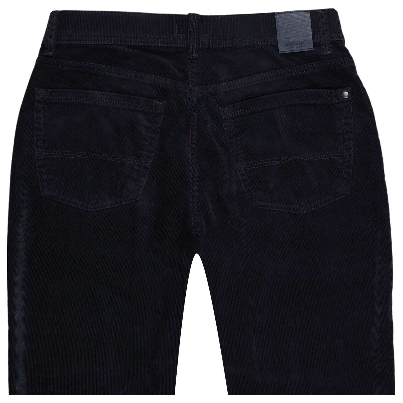 Stretch Herren Cordhose Rando in Dunkelblau von Pioneer, detaillierte Rückansicht