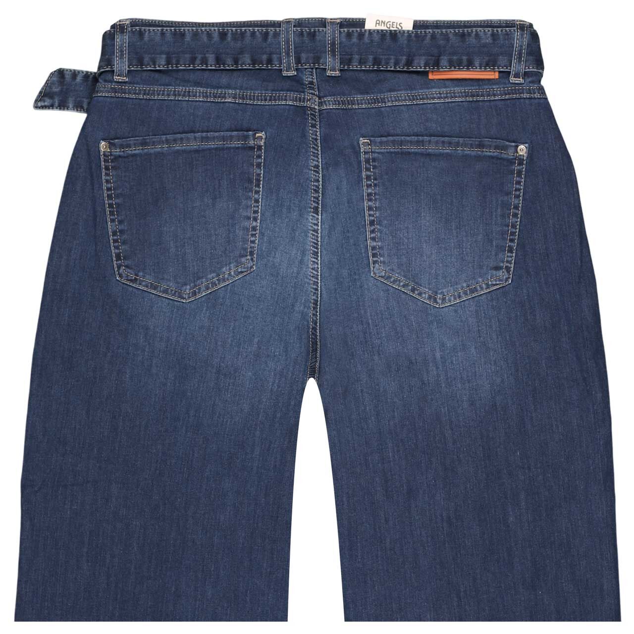 Stretch Damen 7/8 Jeans Linn City von Angels in Blau angewaschen, detaillierte Rückansicht