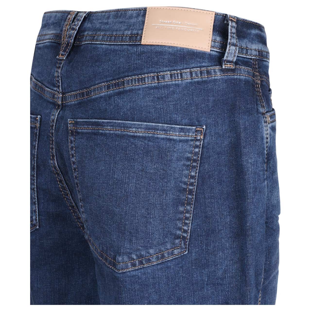 Damen Ankle Jeans Karlie Barrel von Street One in Blau angewaschen, detaillierte Ansicht Gesäßtasche