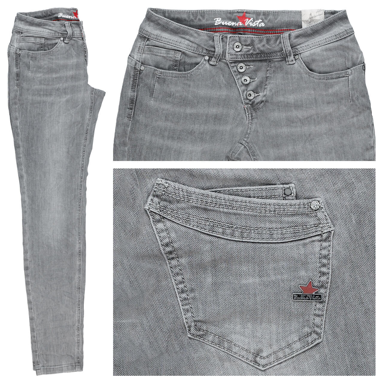 Buena Vista Malibu Stretch Denim Jeans faded grey