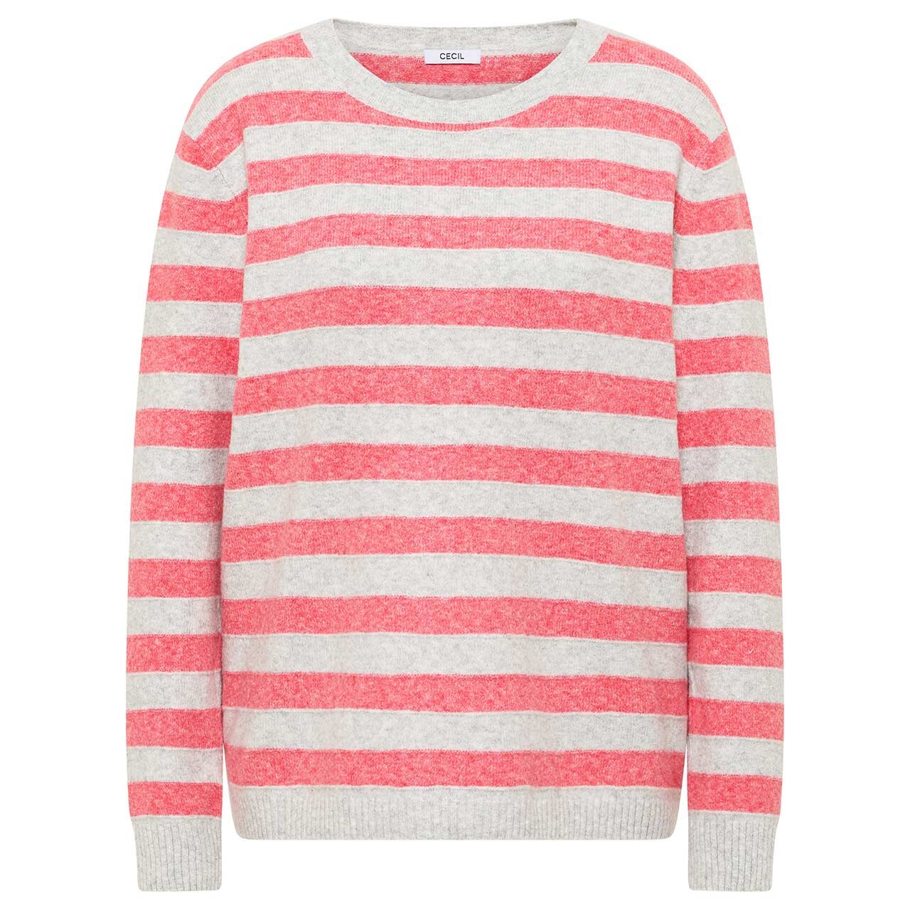 Cecil Damen Pullover Melange Structure Stripe pumpkin orange