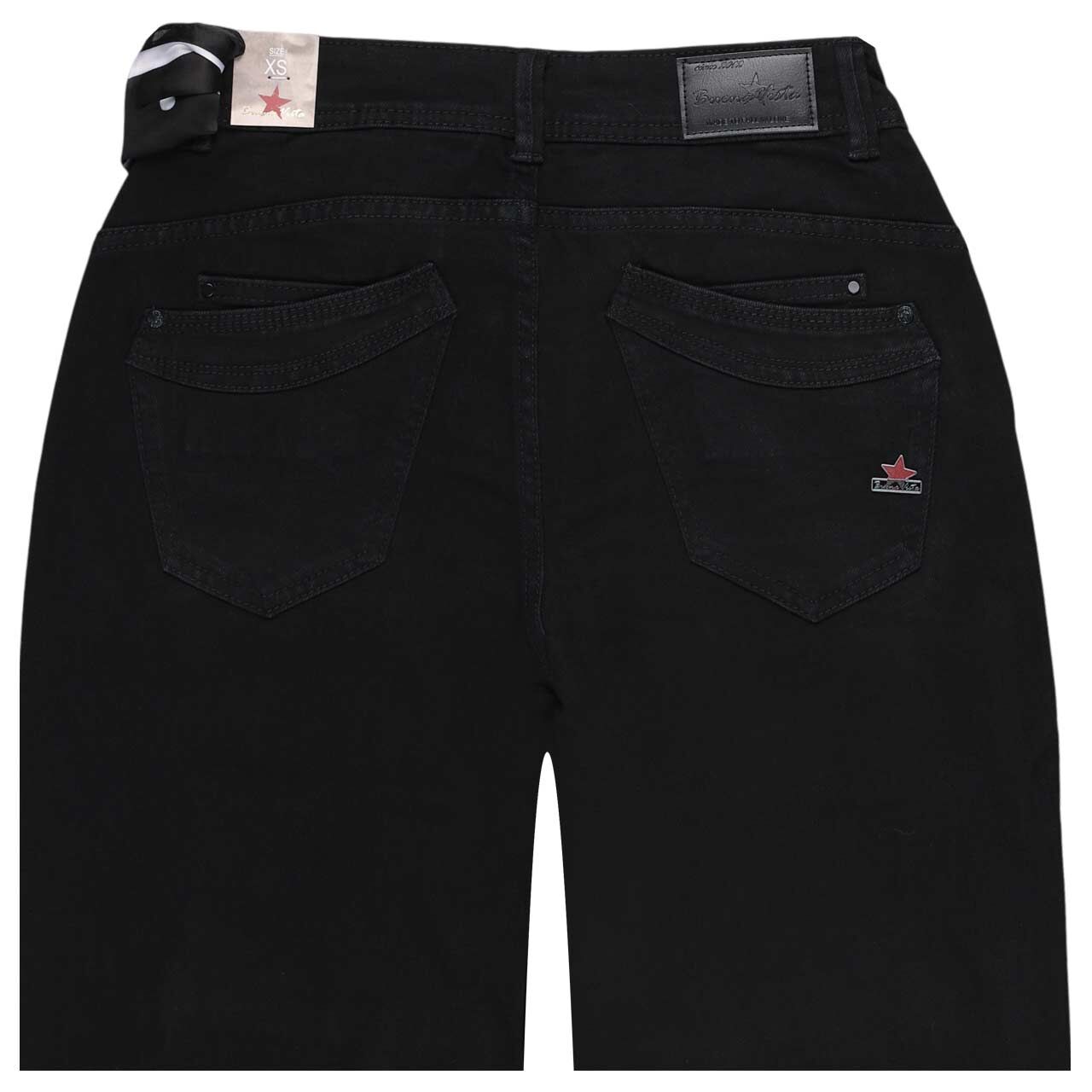 Damenjeans Malibu 7/8 Relaxed Authentic Denim von Buena Vista in Schwarz, detaillierte Rückansicht