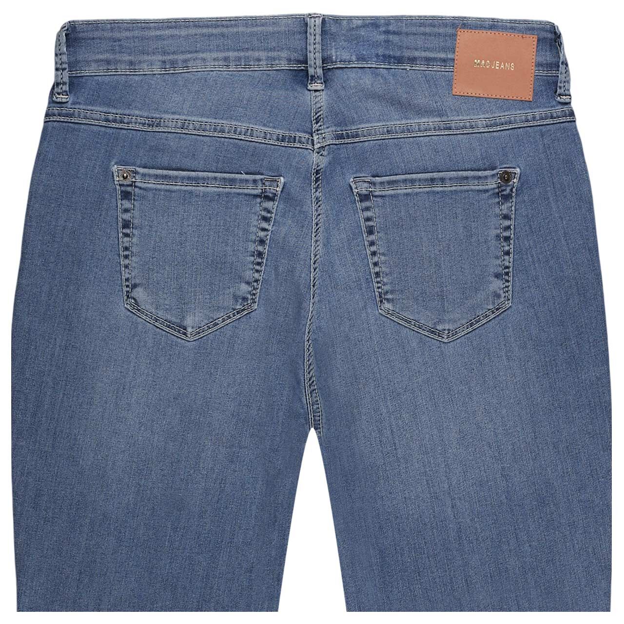 Stretch Damen 7/8 Baumwollhose Dream Summer von MAC in Blau angewaschen, detaillierte Rückansicht