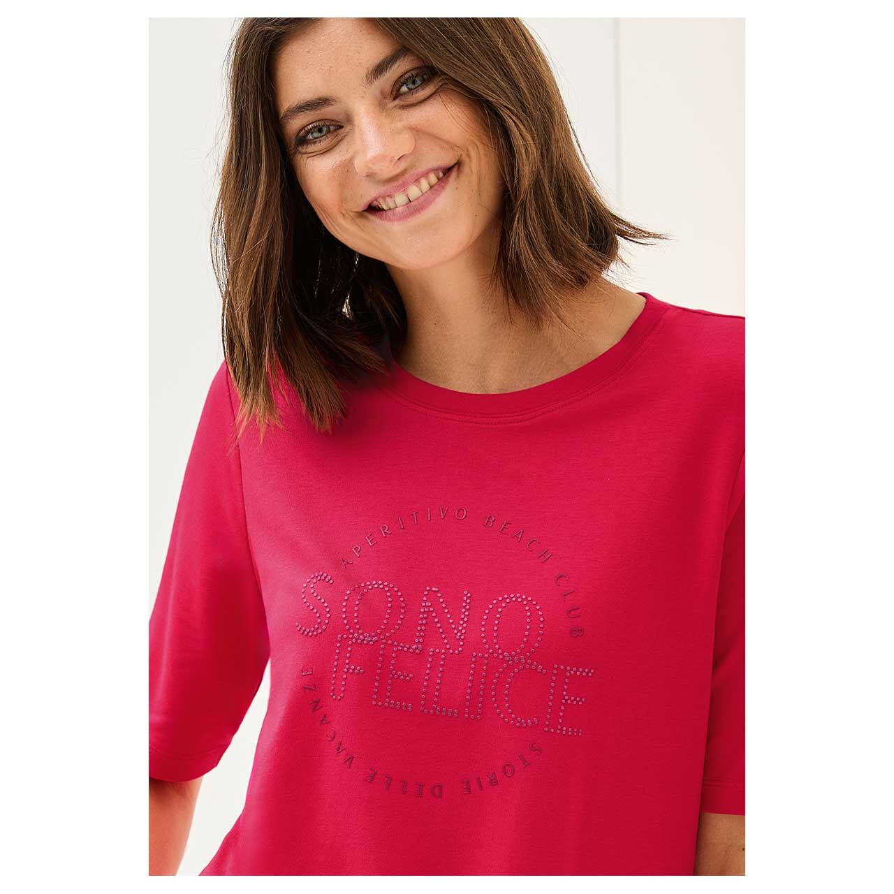 Damen T-Shirt Sono Felice von Cecil in Rot, detaillierte Ansicht am Oberkörper