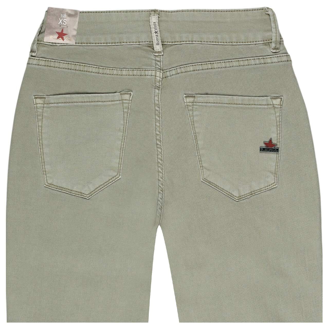 Damen Baumwollhose Italy V 7/8 Stretch Twill von Buena Vista in Salbeigrün, detaillierte Rückansicht