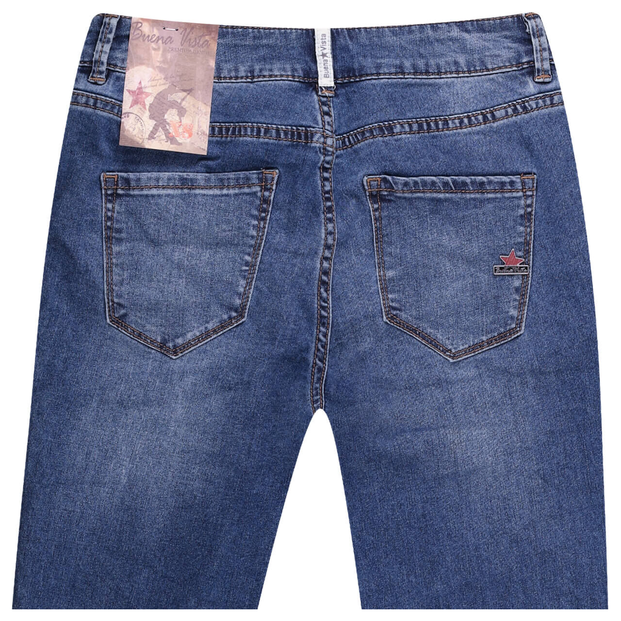 Buena Vista Jeans Italy V 7/8 Stretch Denim mid stone blue