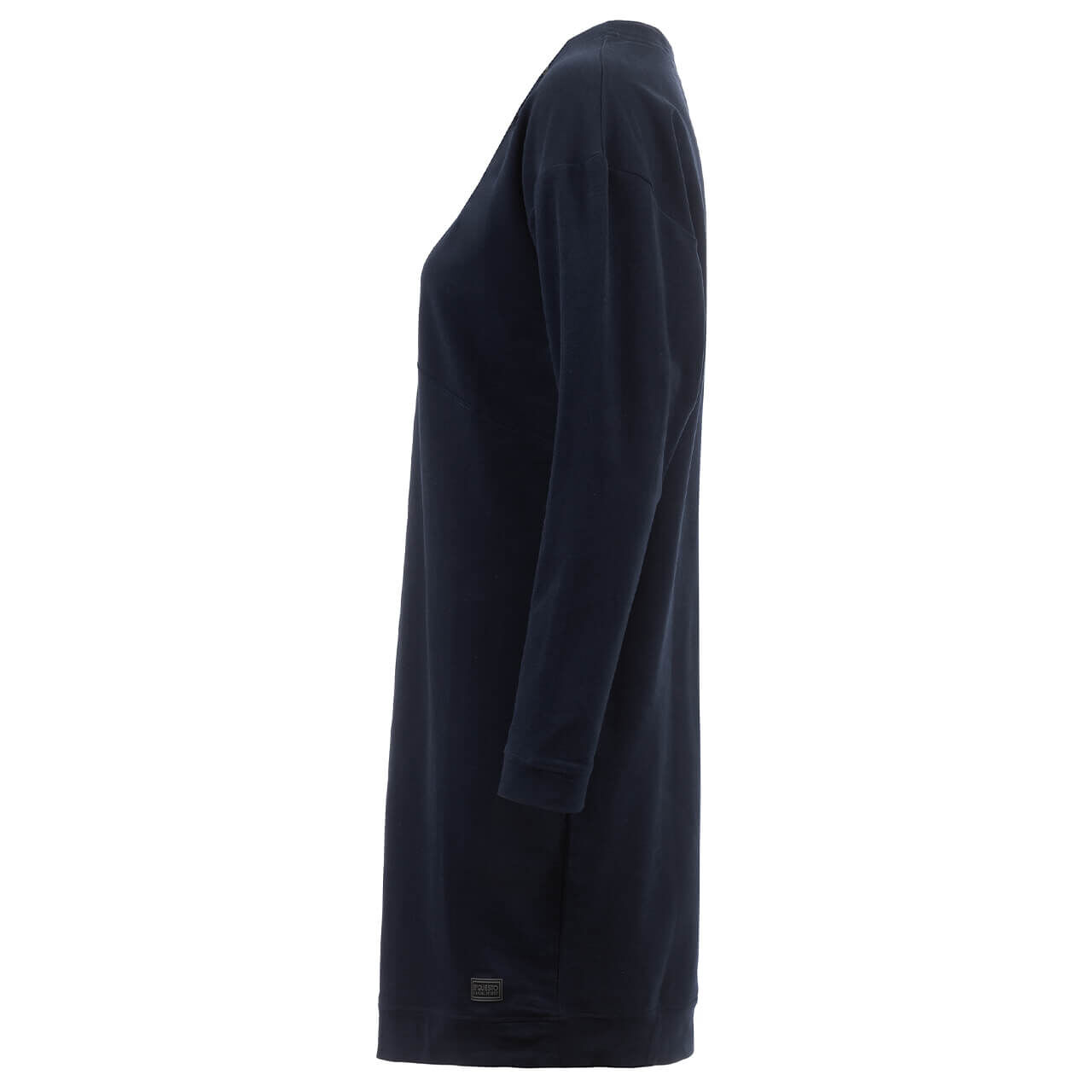 Soquesto Damen Langarm Kleid navy wording