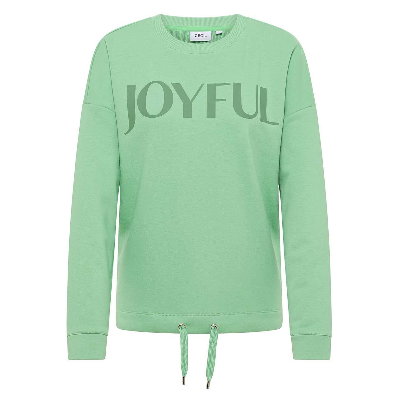 Cecil Damen Sweatshirt fennel green printed