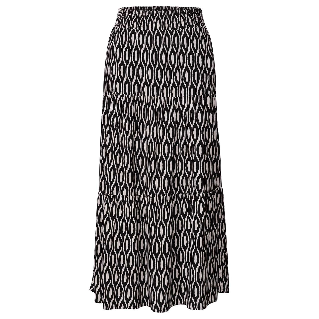 Street One Damen Rock Maxi Volant clay sand black pattern