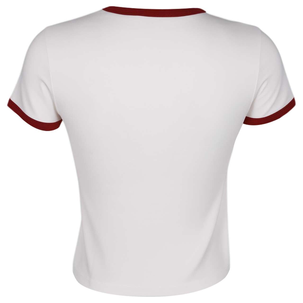 Damen T-Shirt von 24 Colours in Cremeweiß mit Print, Rückansicht