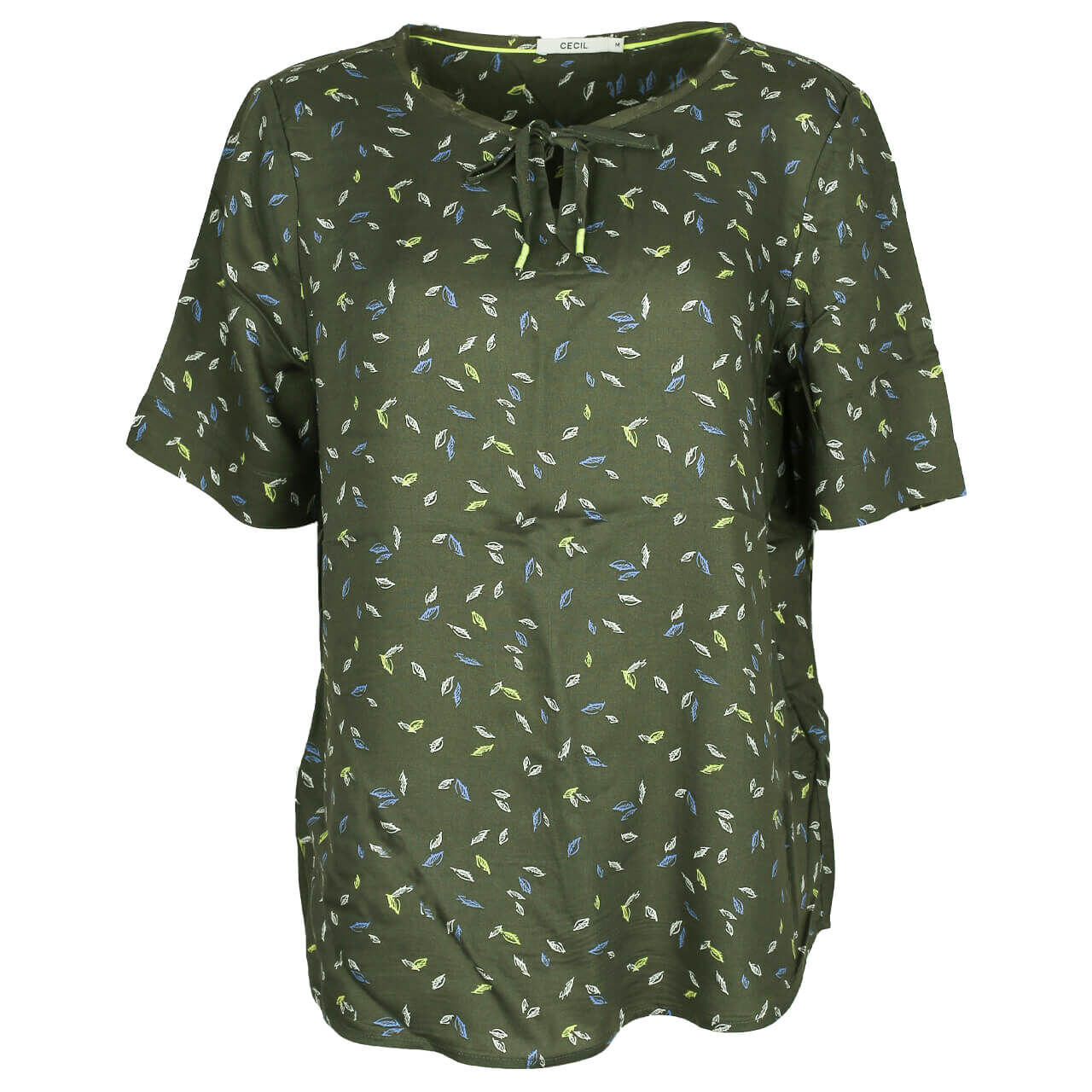 Cecil Minimal Print T-Shirt für Damen in Olivgrün mit Print, FarbNr.: 33036