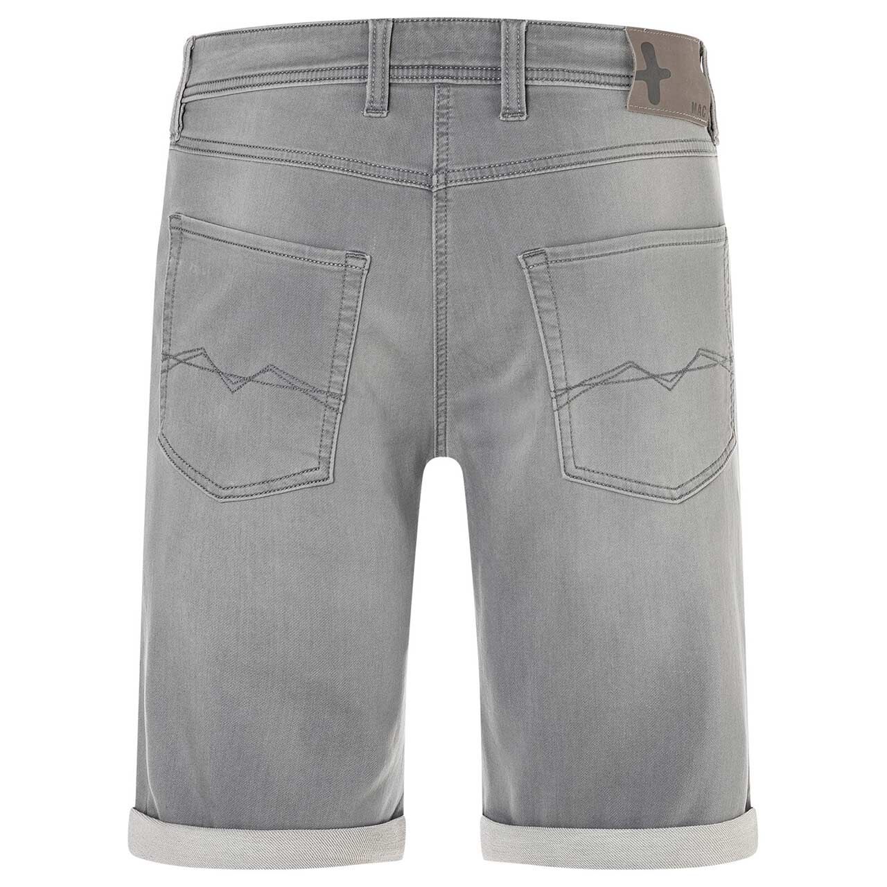 Herren Bermuda Jogn Jeans von MAC in Hellgrau angewaschen, Rückansicht