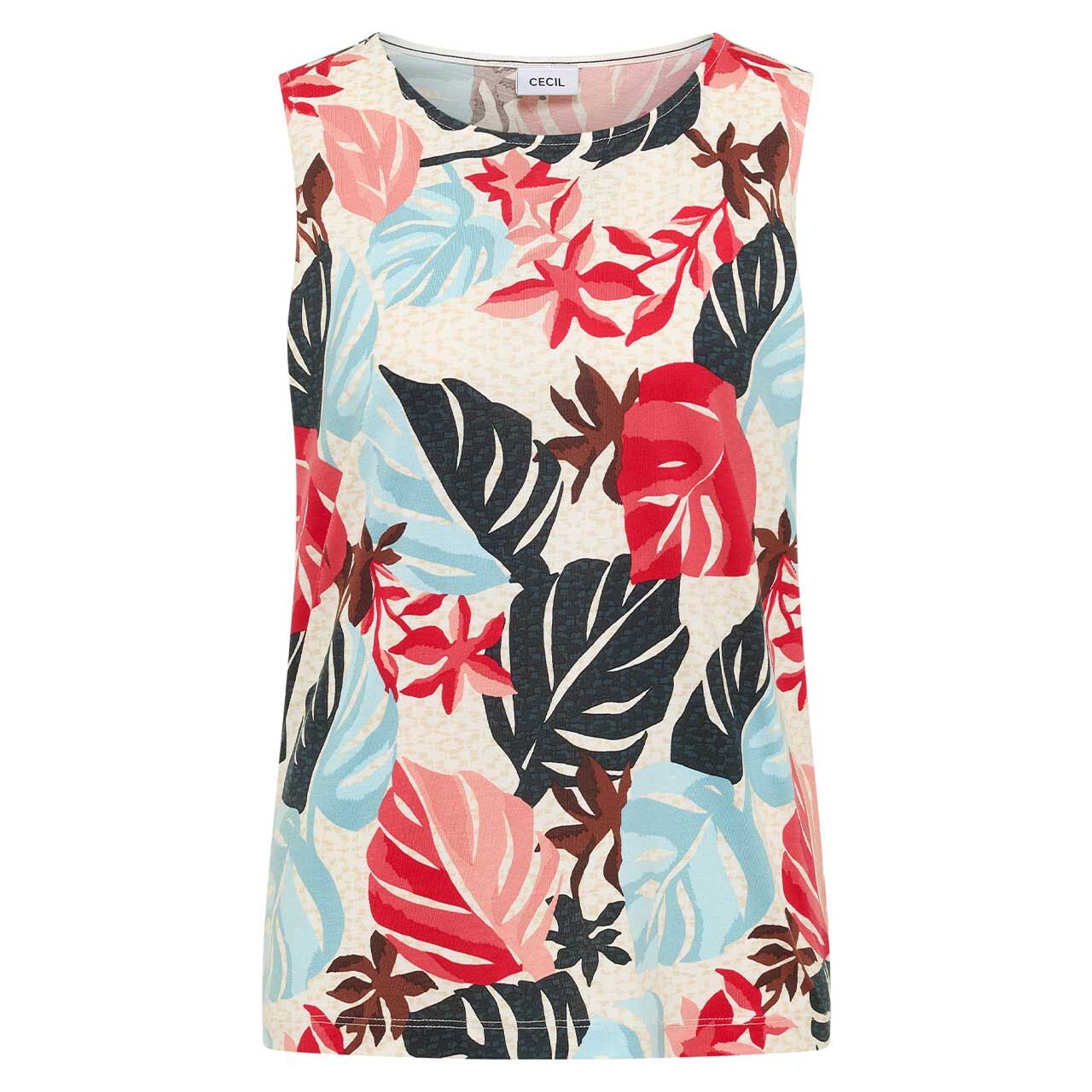 Cecil Damen Top Big Allover Print light alabaster beige
