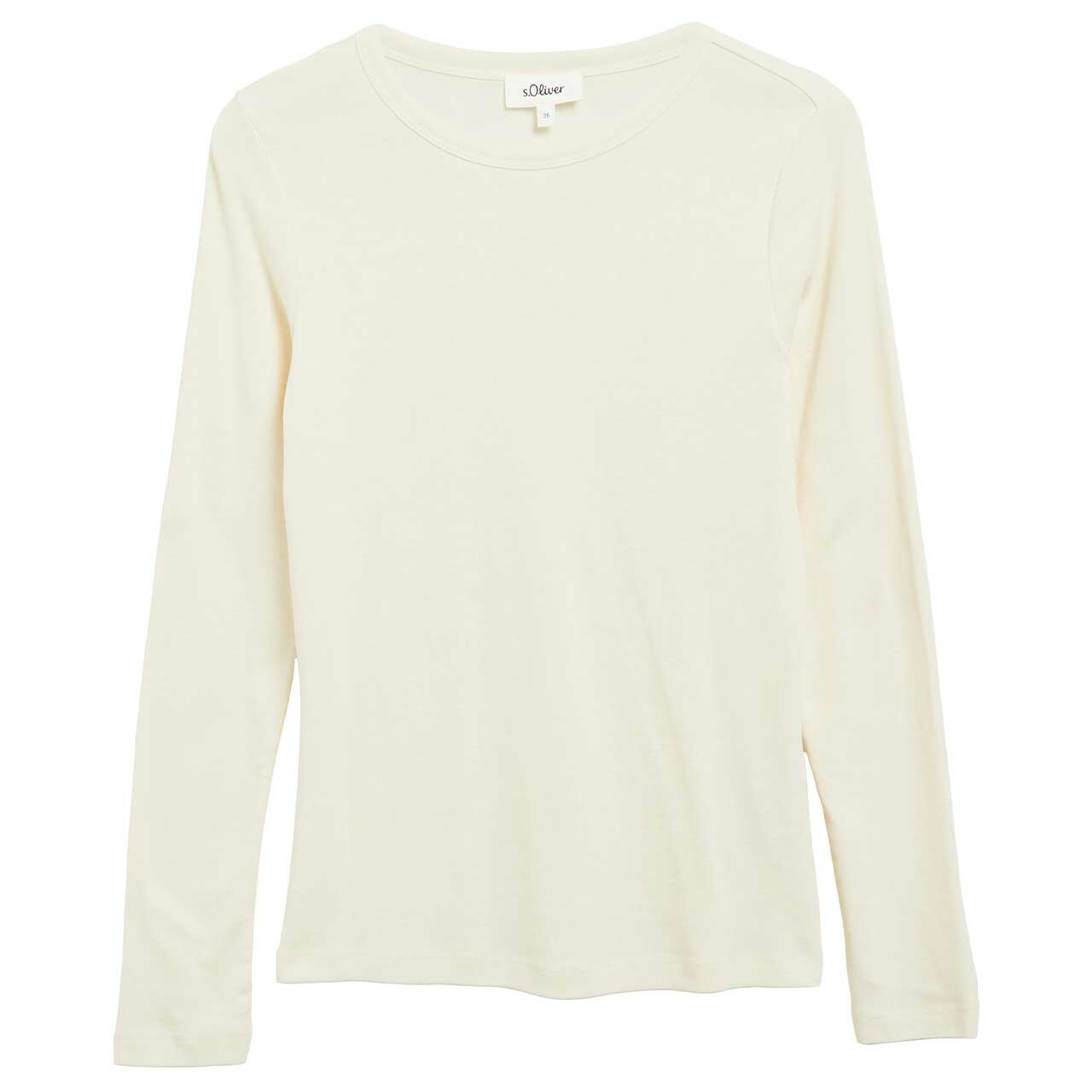 s.Oliver Damen Langarm Shirt almond white