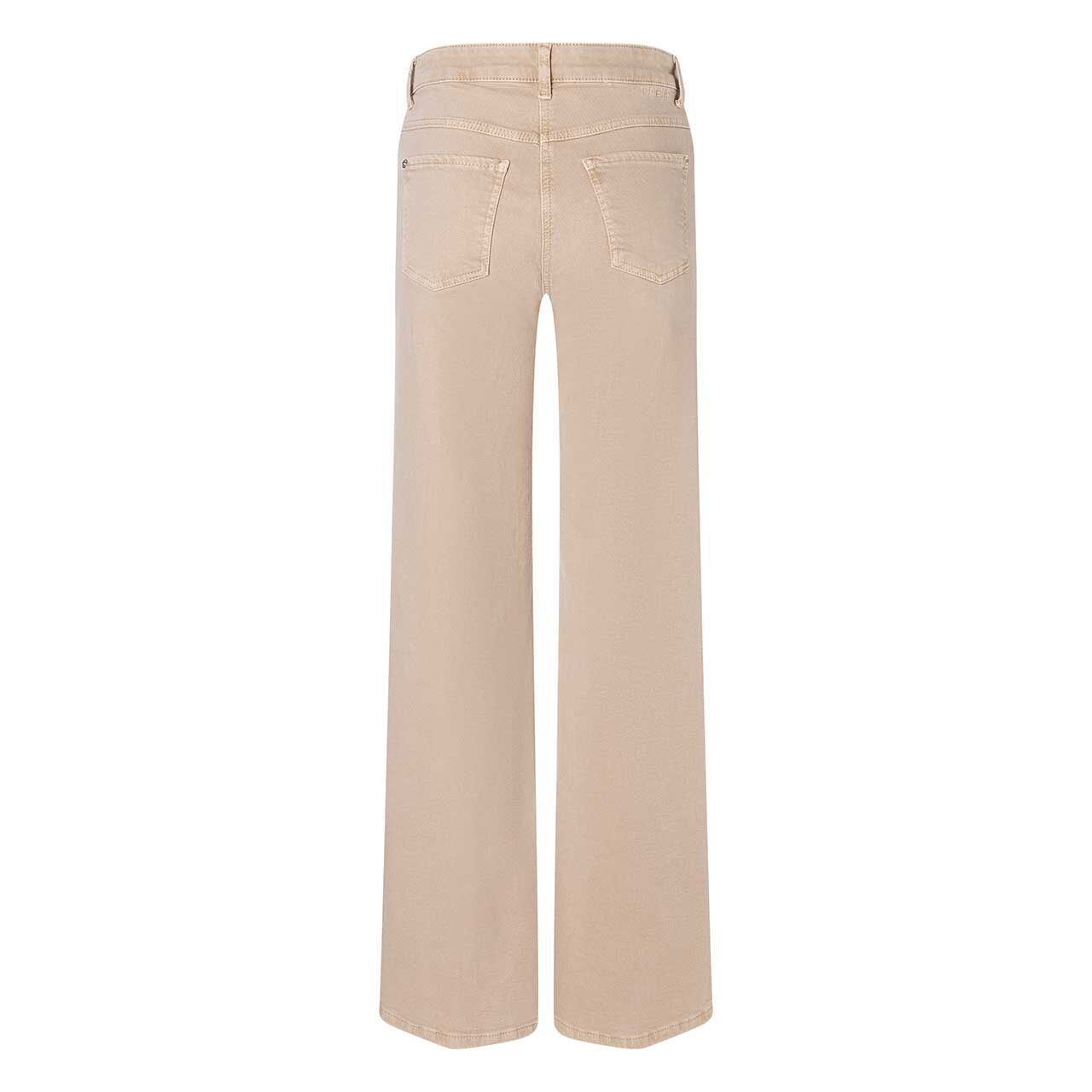Stretch Damenjeans Wide von MAC in Beige, Rückansicht