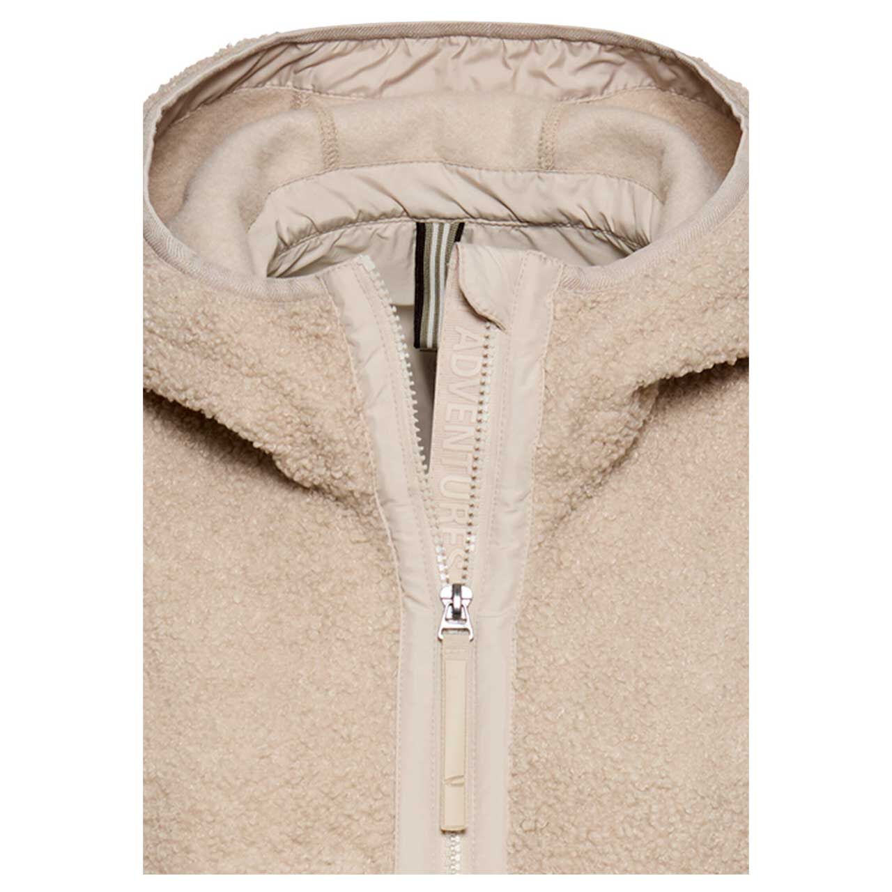 Damen Teddyjacke von Camel active in Beige, detaillierte Vorderansicht
