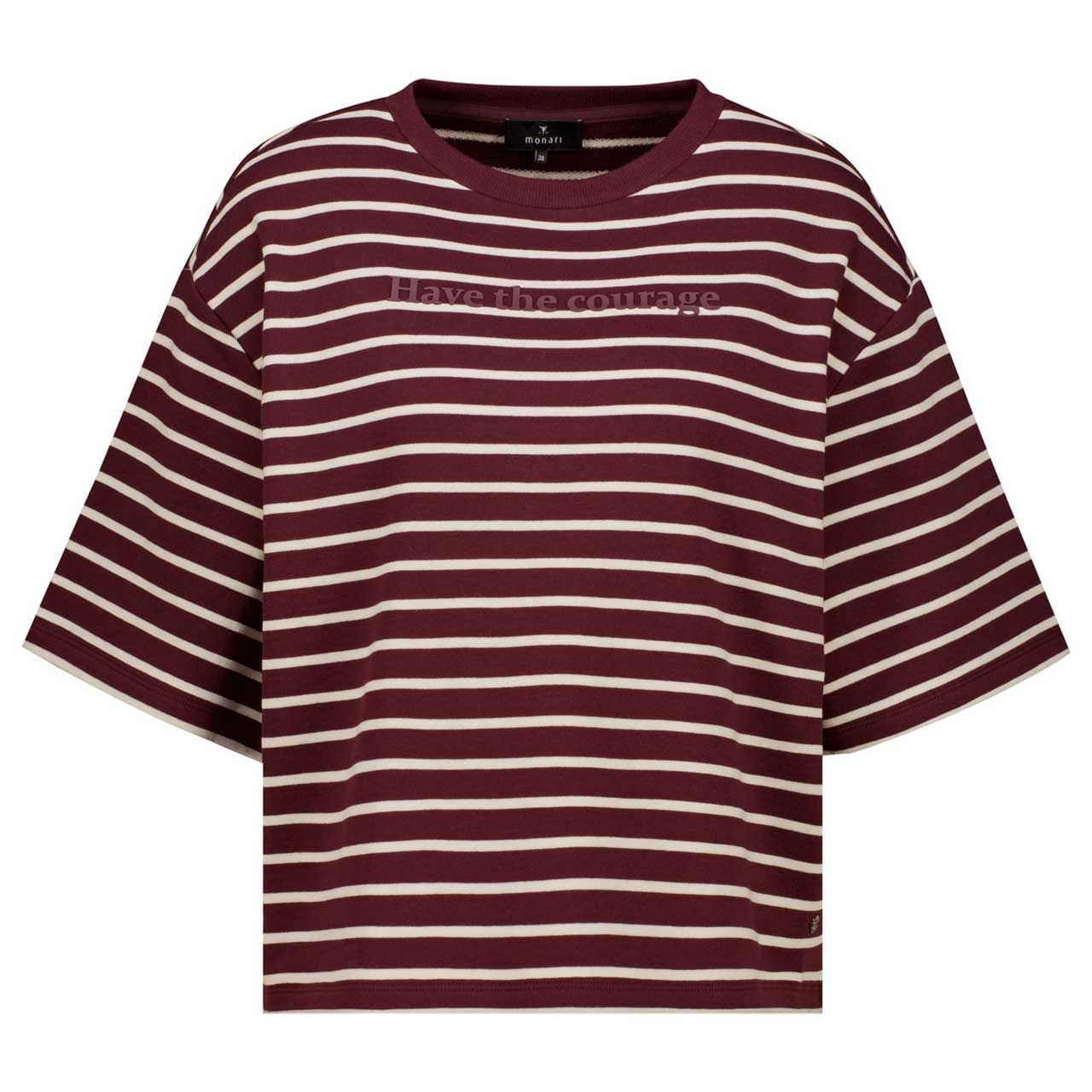 Monari Damen T-Shirt bordeaux stripes