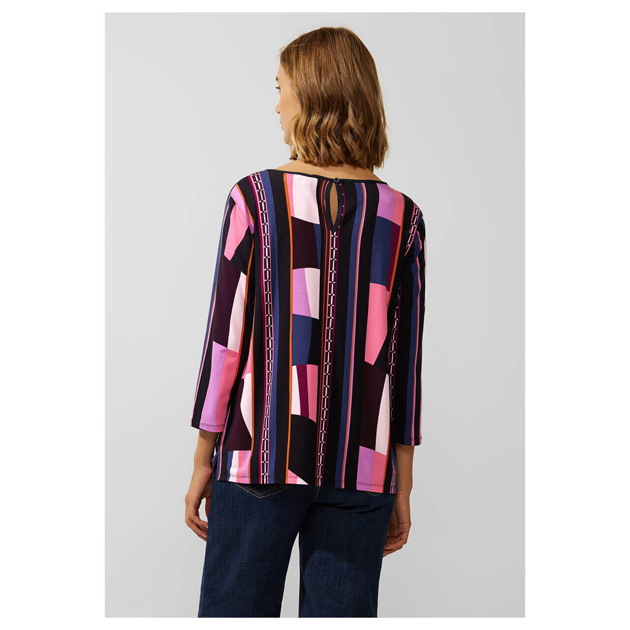 Street One Printed Mix 3/4 Arm Shirt purple brown
