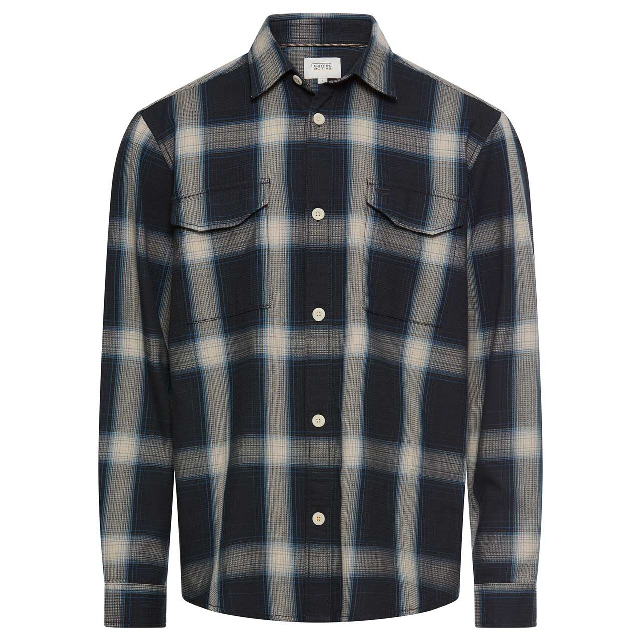 Camel active Herren Langarm Hemd dark navy check