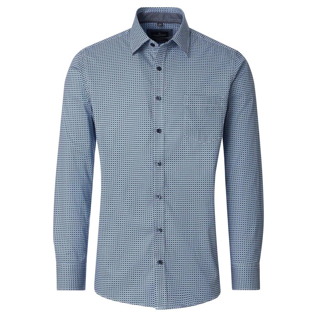Casa Moda Herren Langarm Hemd blue dots