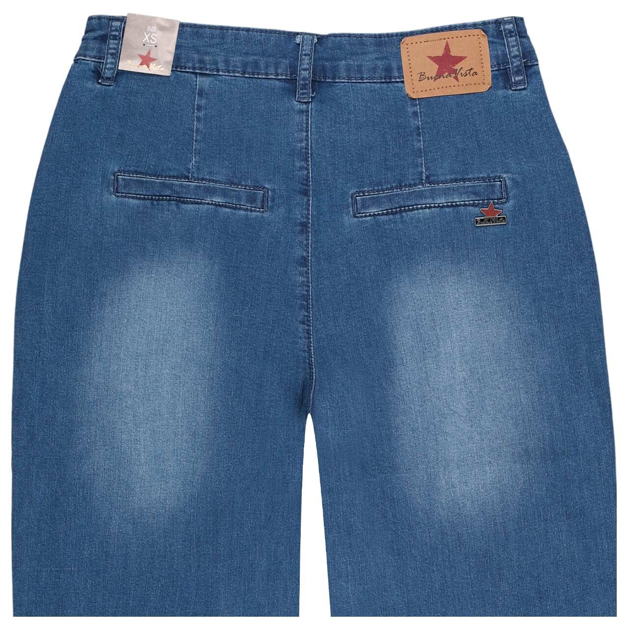 Damen 7/8 Jeans Chino von Buena Vista in Blau angewaschen, detaillierte Rückansicht