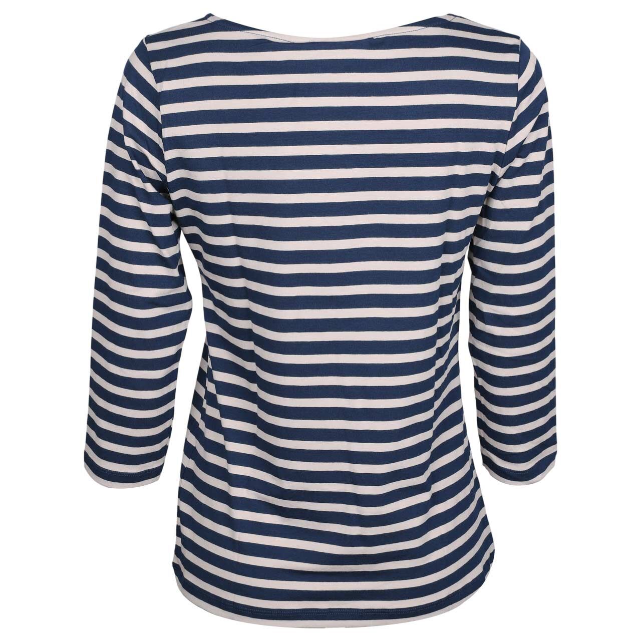 Damen 3/4 Arm Shirt von Munich Freedom in Blau-Beige gestreift, Rückansicht