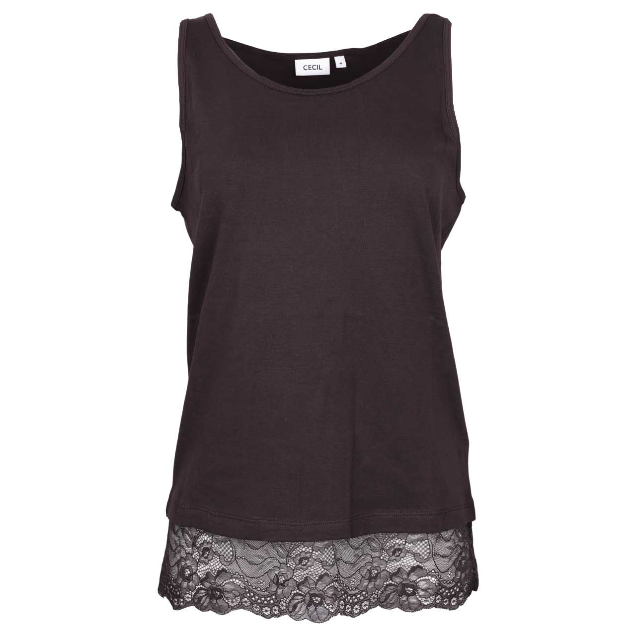 Cecil Damen Top Lace Detail truffle brown
