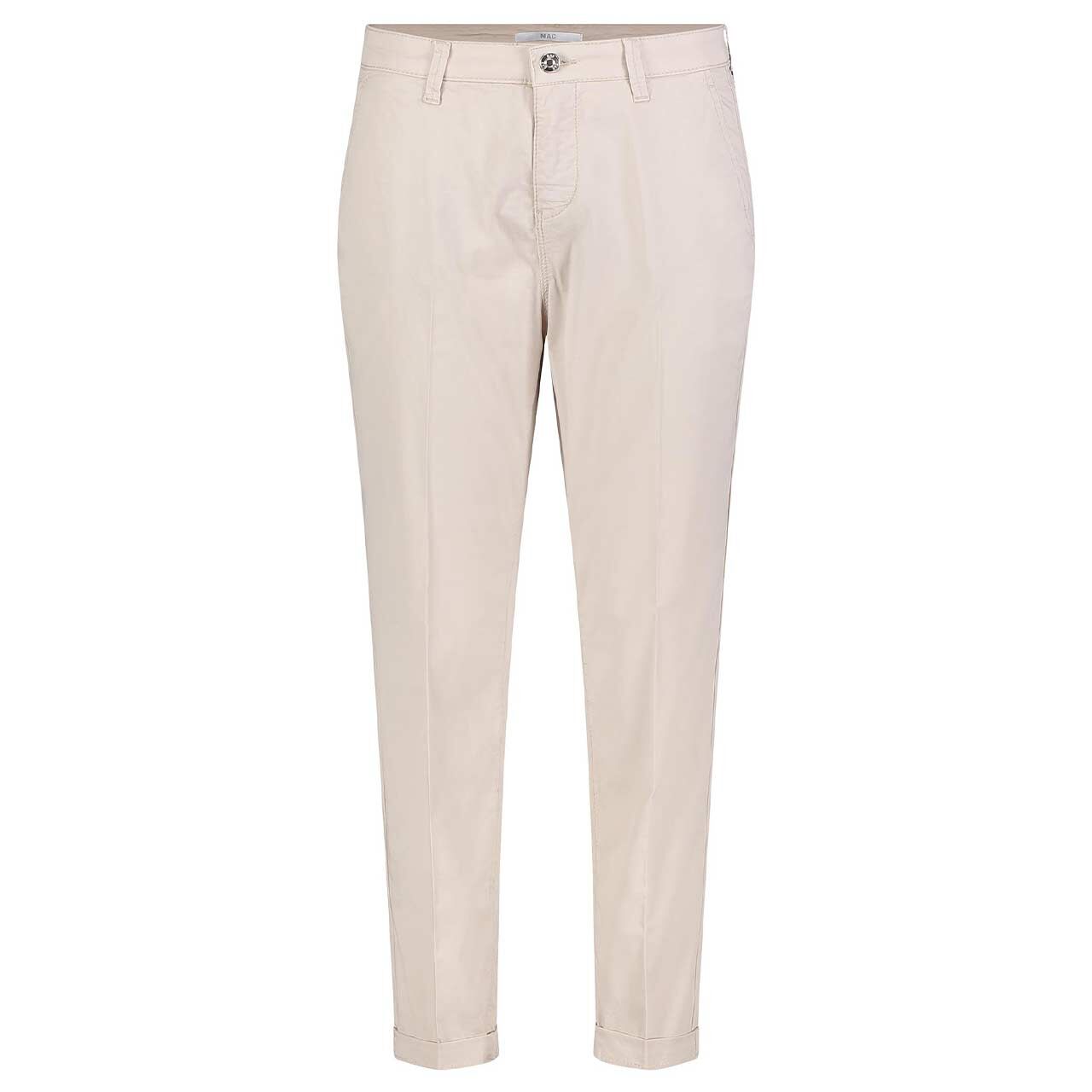 Stretch Damen 7/8 Baumwollhose Chino von MAC in Beige, Vorderansicht