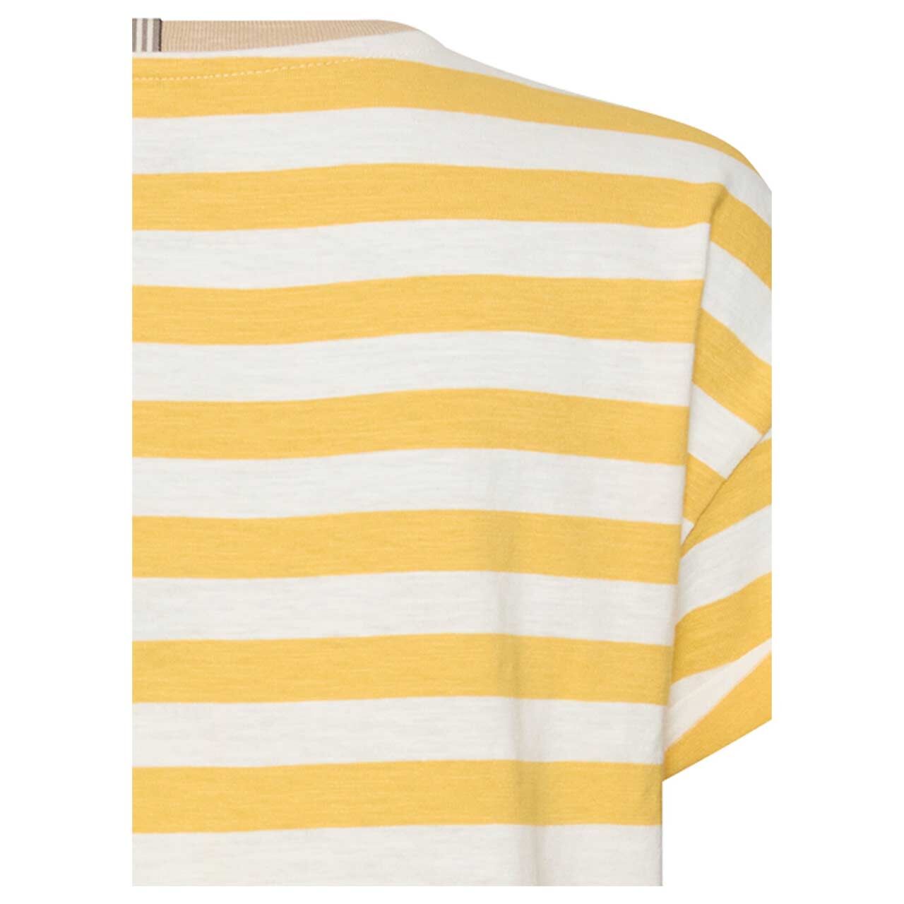 Damen T-Shirt von Camel active in Gelb gestreift, detaillierte Rückansicht