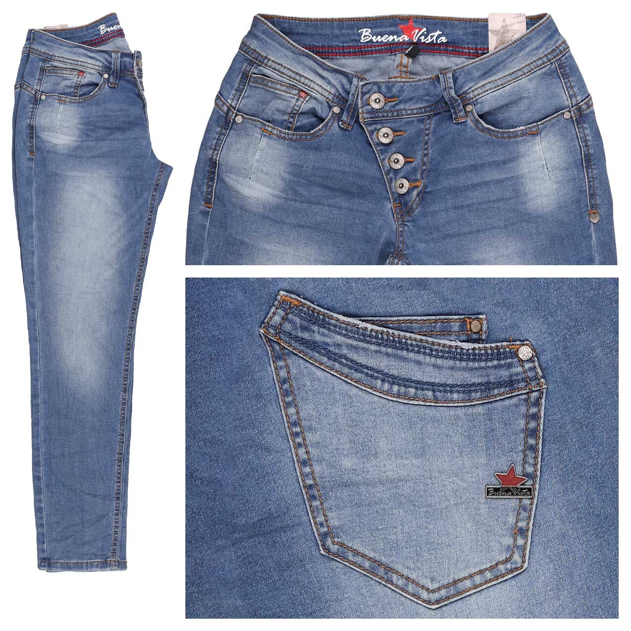 Buena Vista Malibu 7/8 Cozy Denim Jeans middle blue