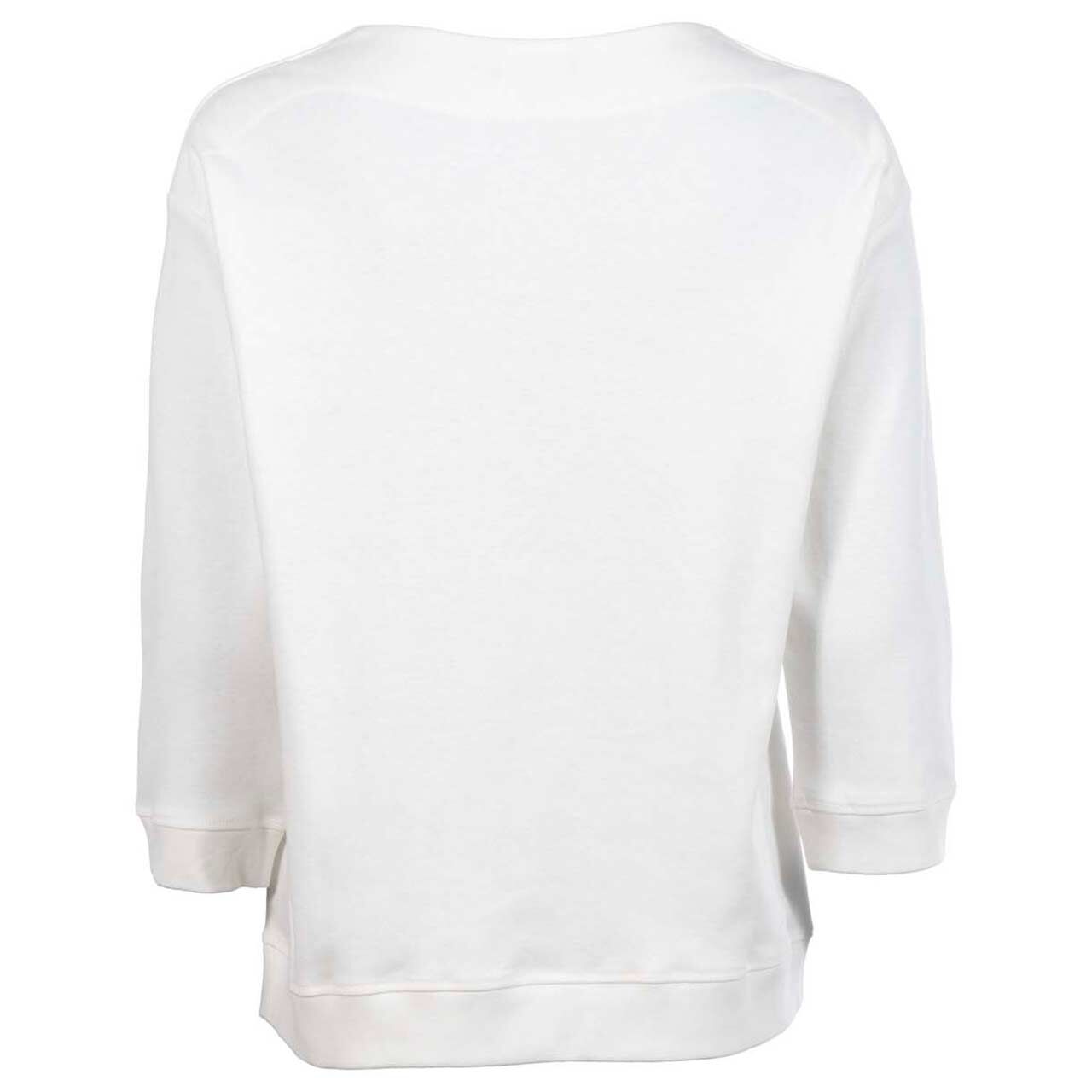 Damen 3/4 Arm Sweatshirt von Soquesto in Cremeweiß mit Print, Rückansicht