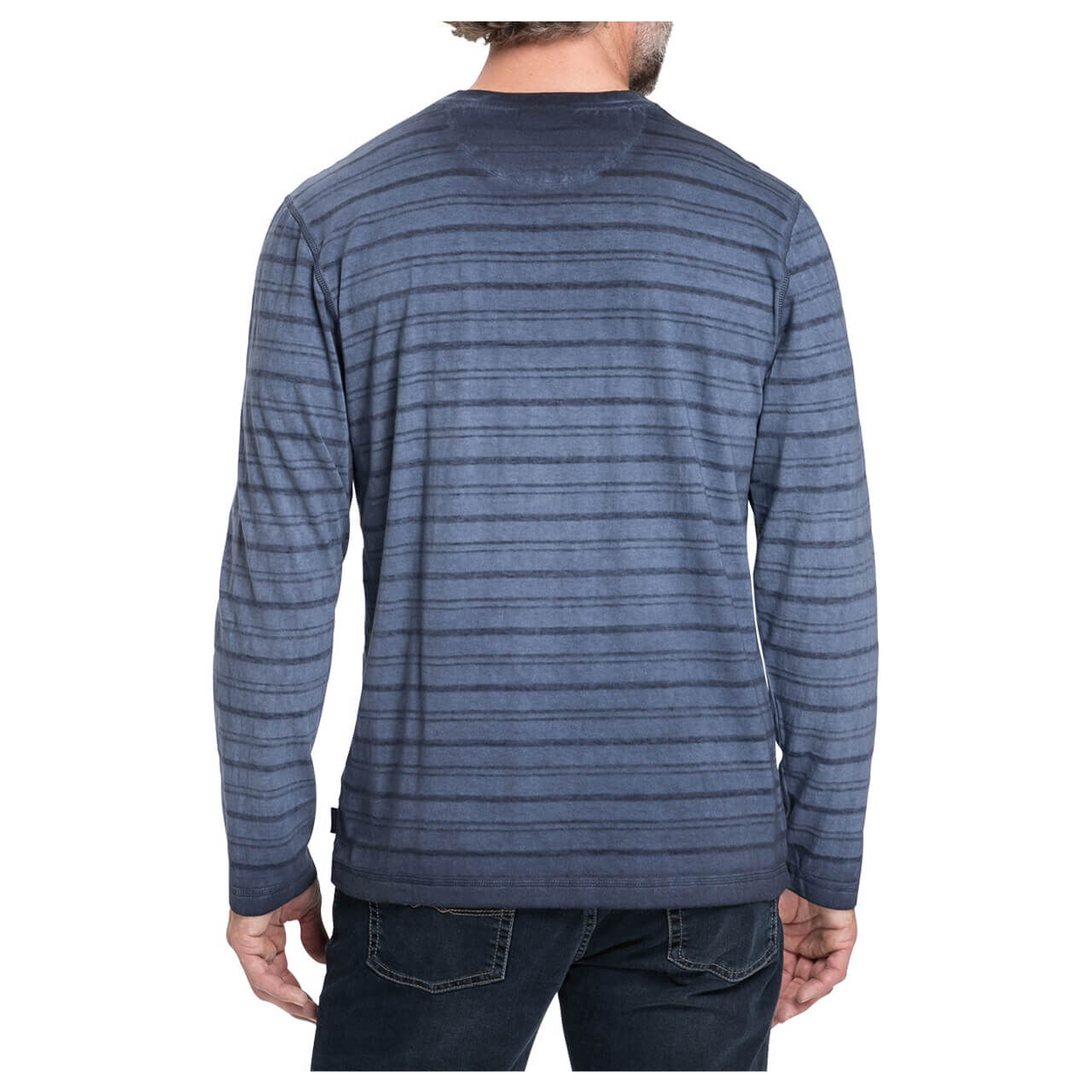 Pioneer Herren Langarm Shirt blue washed stripes Pioneer Herren Langarm Shirt blue washed stripes