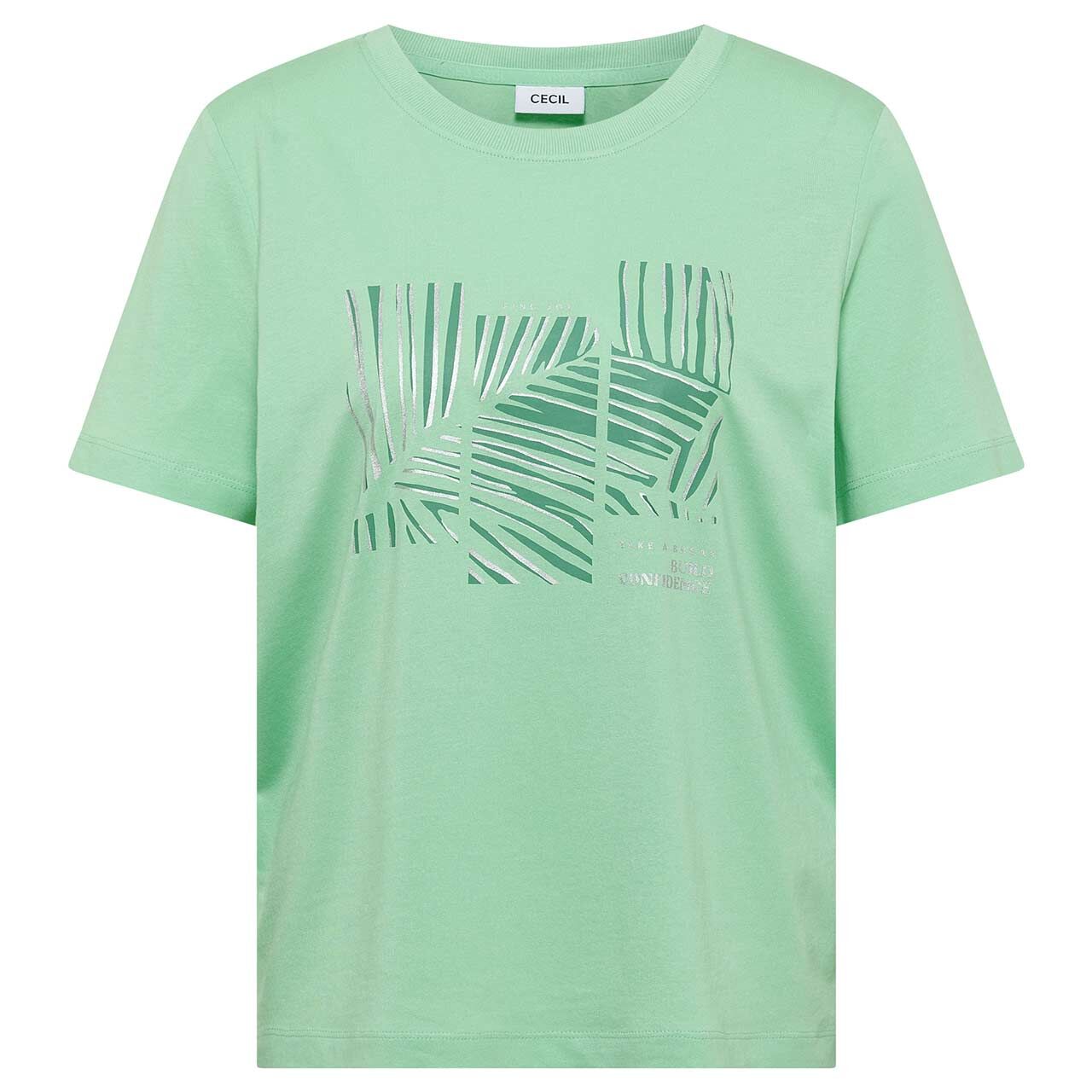 Cecil Damen T-Shirt Leaves Print juicy lime