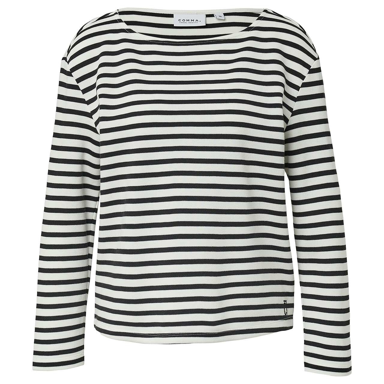 Comma Damen Pullover white black stripes 
