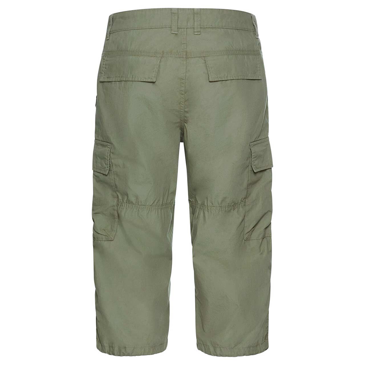 Herren 3/4 Long Cargo Baumwollhose Houston in Olivgrün, Rückansicht