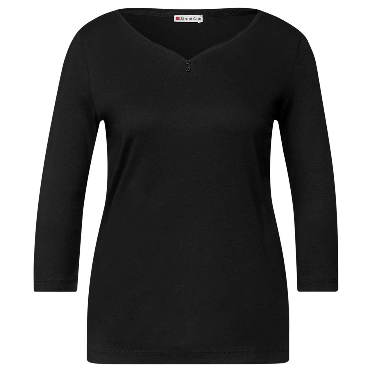 Street One Damen 3/4 Arm Shirt Basic Buttons black Street One Damen 3/4 Arm Shirt Basic Buttons black